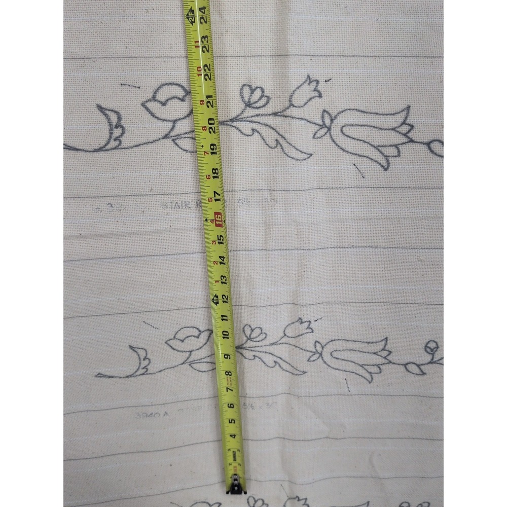 Vintage Rug Hooking Pattern Stair Riser 29" X 87" - Picture 6 of 9